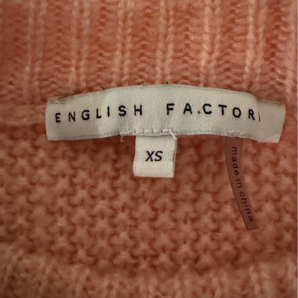 Anthropologie English Factory Pink Knit Puff Sleeve Sweater XS - Picture 3 of 6